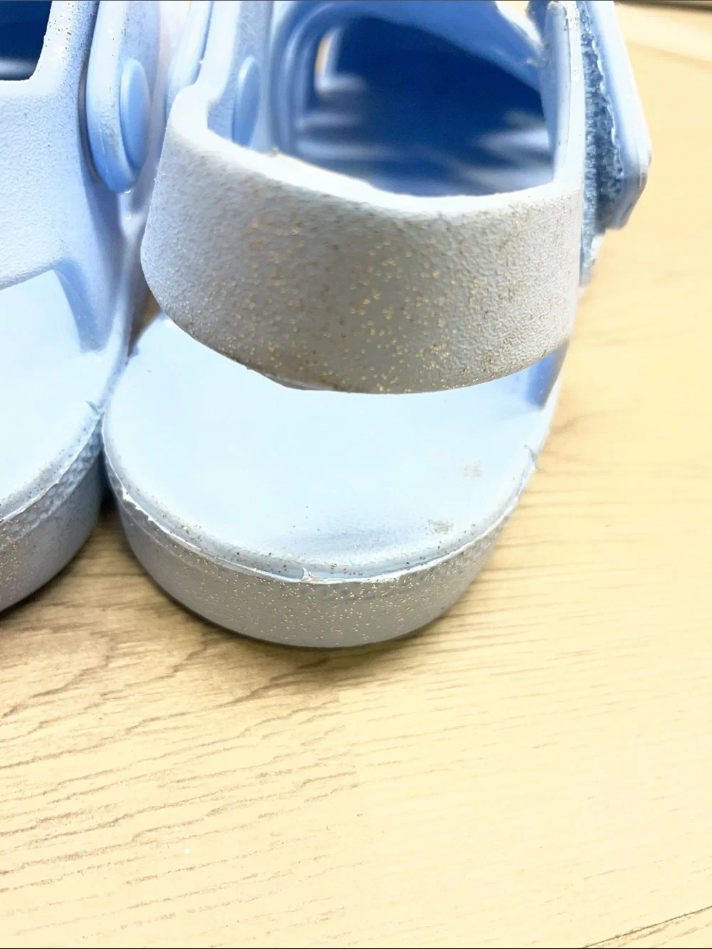 Disney Elsa Light Blue Glitter Jelly Sandals for Kids #1559